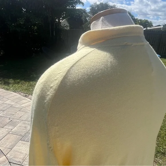 Raffi Linen Blend Light Yellow Polo Shirt Large - Picture 11 of 16
